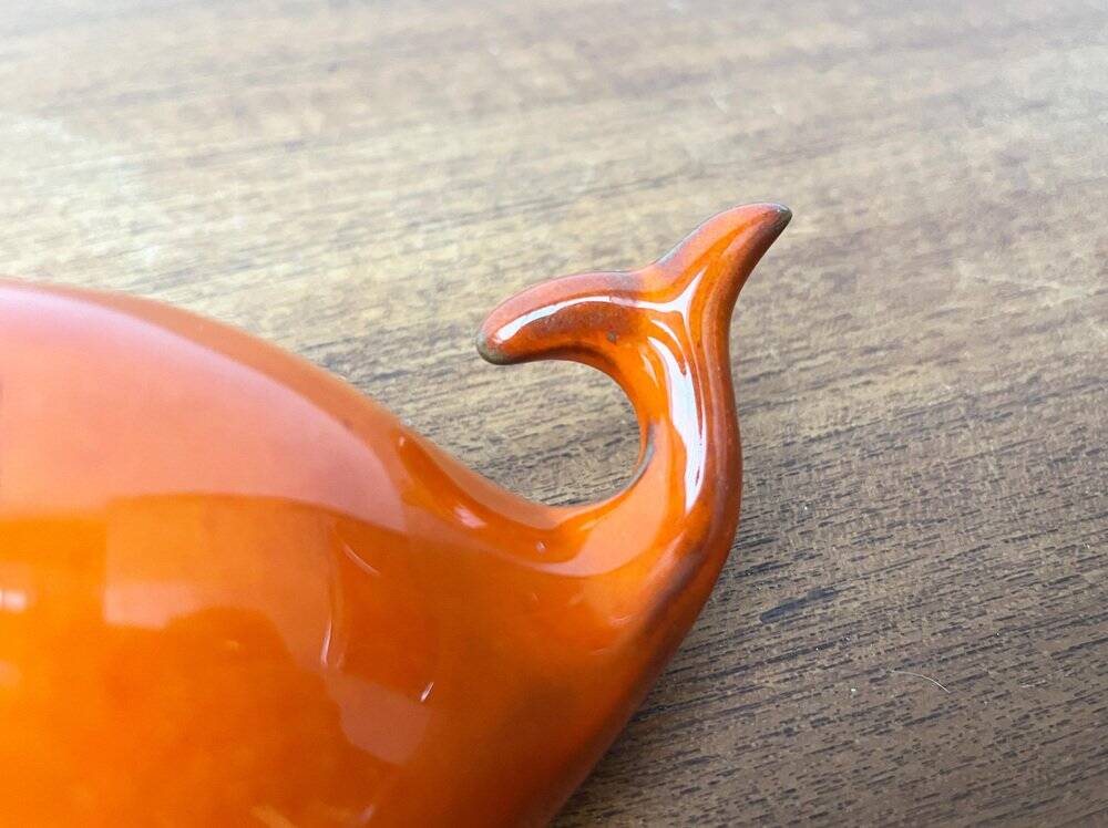 Whale Figurine Ashtray in Ceramic by Ceramica D'Arte, Salerno, Italy, 1970s