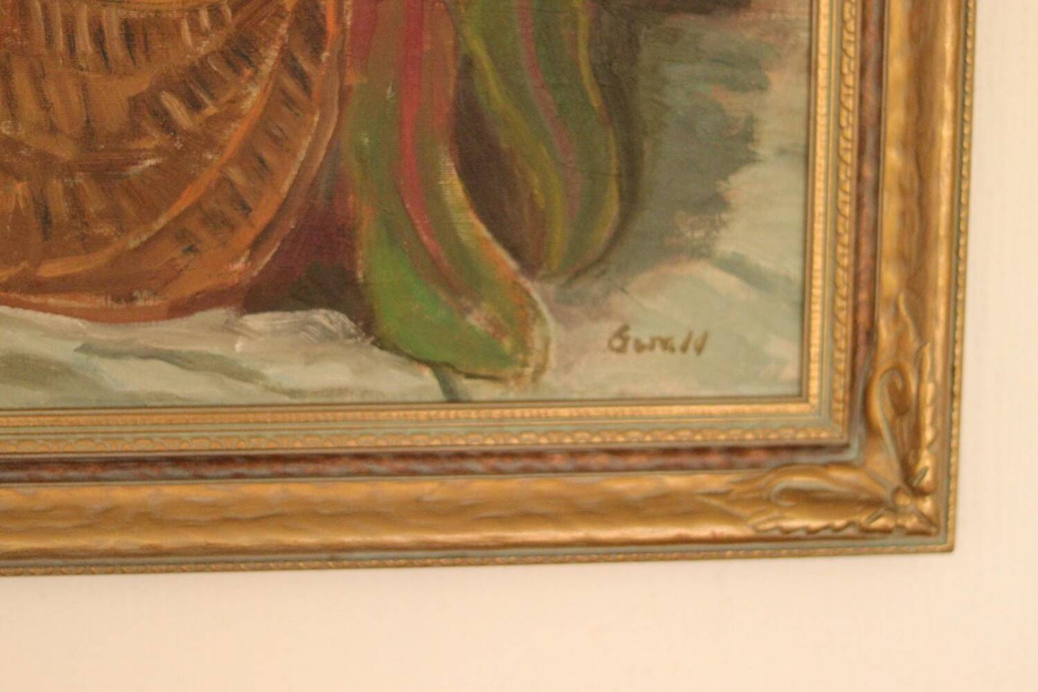 Original Swedish Oil on Canvas “Vegetable Basket” – G Wald Vintage