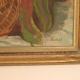 Original Swedish Oil on Canvas “Vegetable Basket” – G Wald Vintage