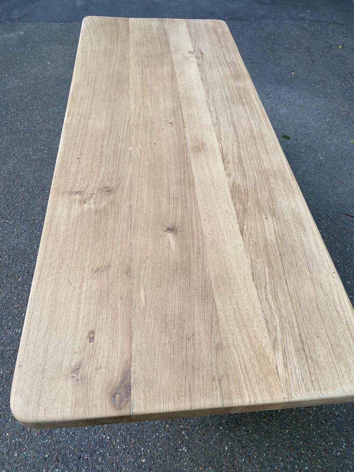 Renovated 19th century solid oak monastery dining table 200cm