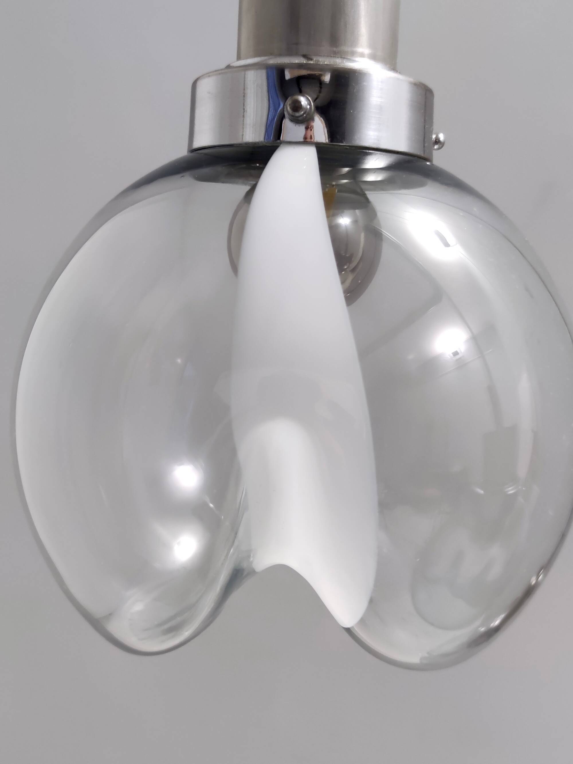 Murano Glass and Varnished Metal 3-Light Pendant by Toni Zuccheri for Venini