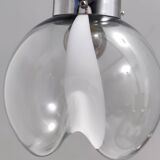 Suspension 3 lumières en verre de Murano et métal verni par Toni Zuccheri pour Venini