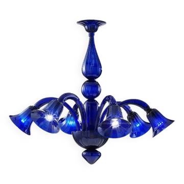 Contemporary Pop Blue-Ocean Glass Chandelier