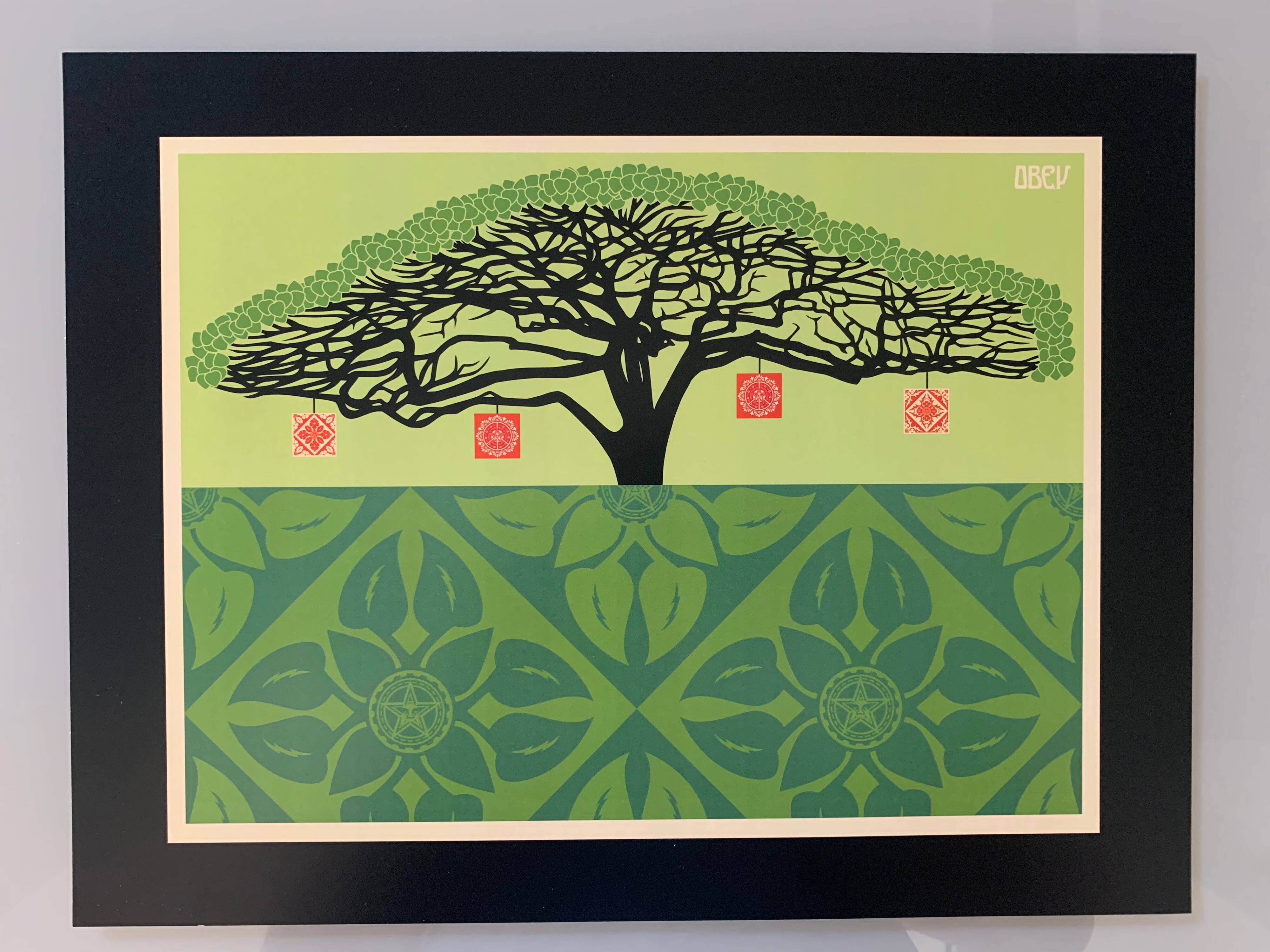 Shepard fairey "obey" earth day monkey pod green