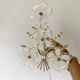 Pair of Italian floral wall lights in opaline glass, Murano style.