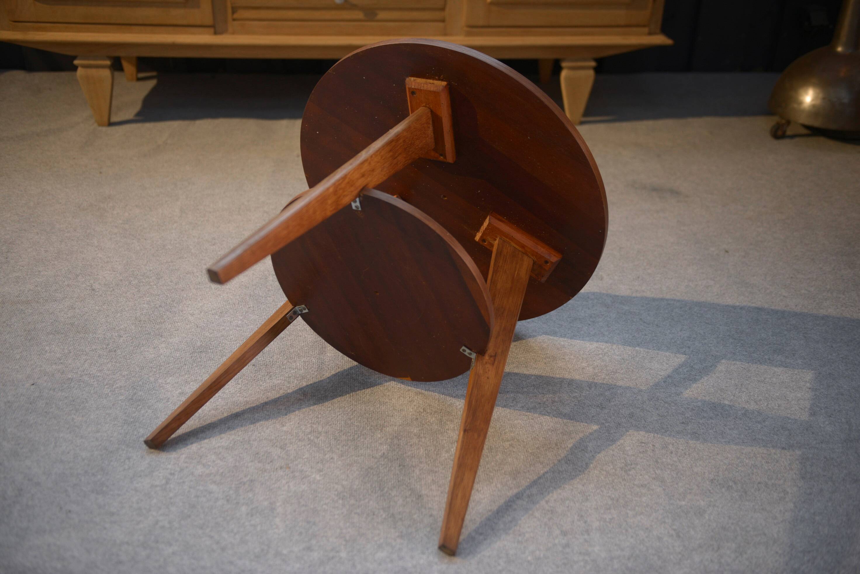 1960s oak pedestal table