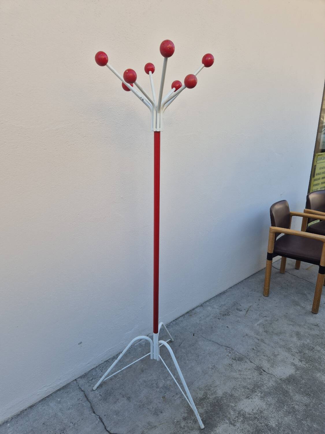 Vintage 1970s parrot coat rack with balls