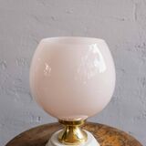 Lampe de Table Vintage Tchécoslovaque en Verre Rose Poudré, 1970s