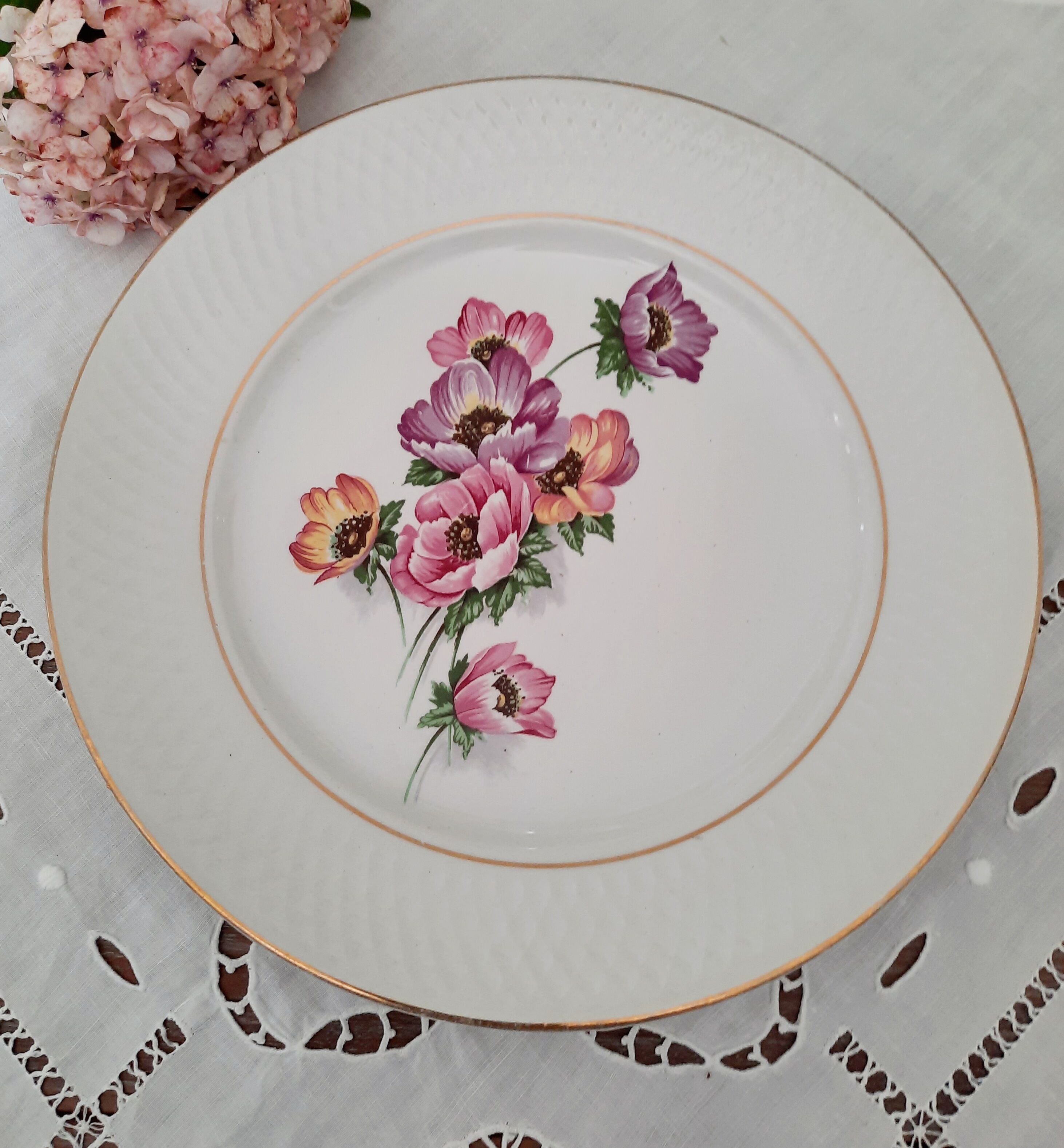 6 old flat plates mismatched