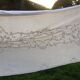 Large white ceremonial tablecloth