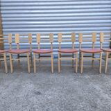 Set de 6 chaises en bois brut