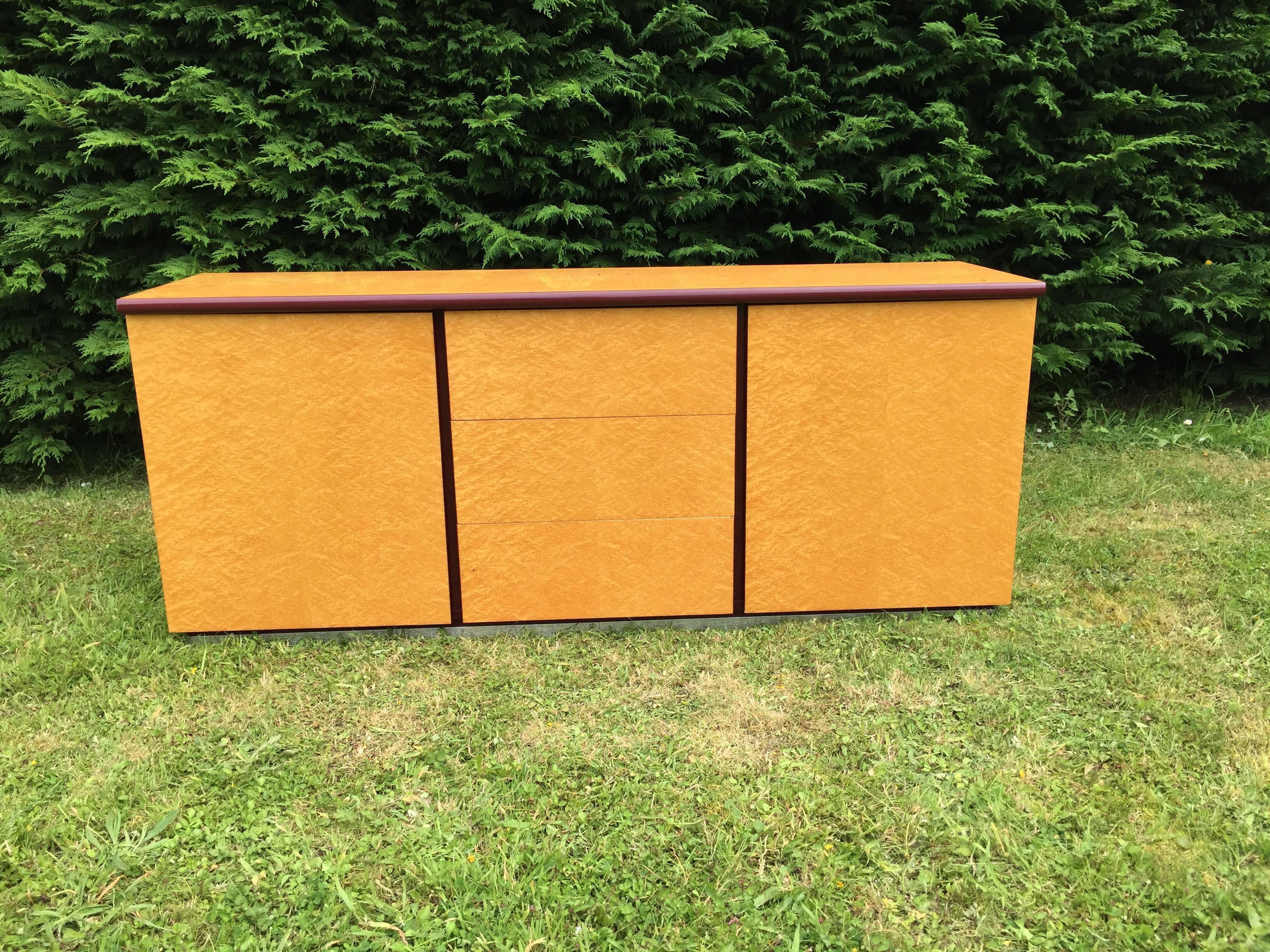 Vintage sycamore sideboard Mario Sabot 1970