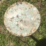 Patinated metal industrial stool