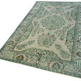 Hand-knotted antique turkish 1970s 178 cm x 289 cm blue carpet