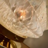 Lampe à poser globe vintage art déco en verre de Clichy jaune pâle