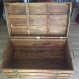 Old trunk in camphier and brass