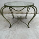 Table basse fer forgé plateau miroir