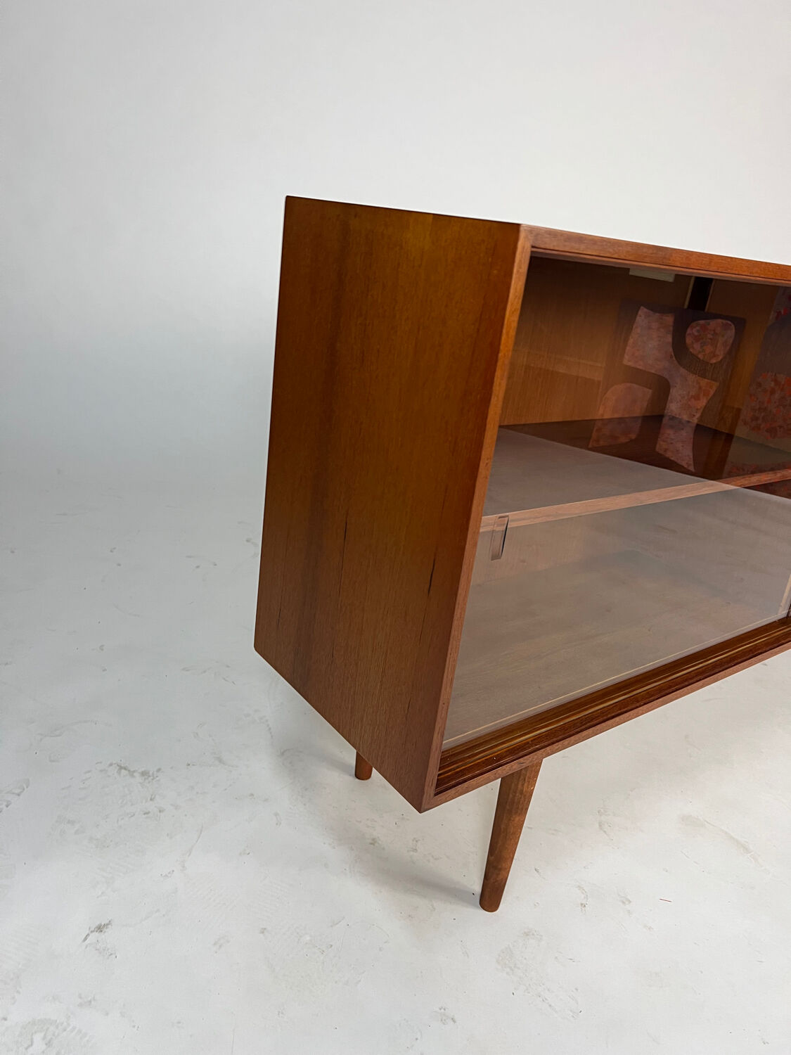 Vintage teak display cabinet sideboard shelf 60s midcentury