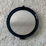 Round blue plexiglass mirror from the 70s