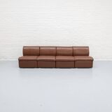 Cognac Leather Modular Sofa by Artifort