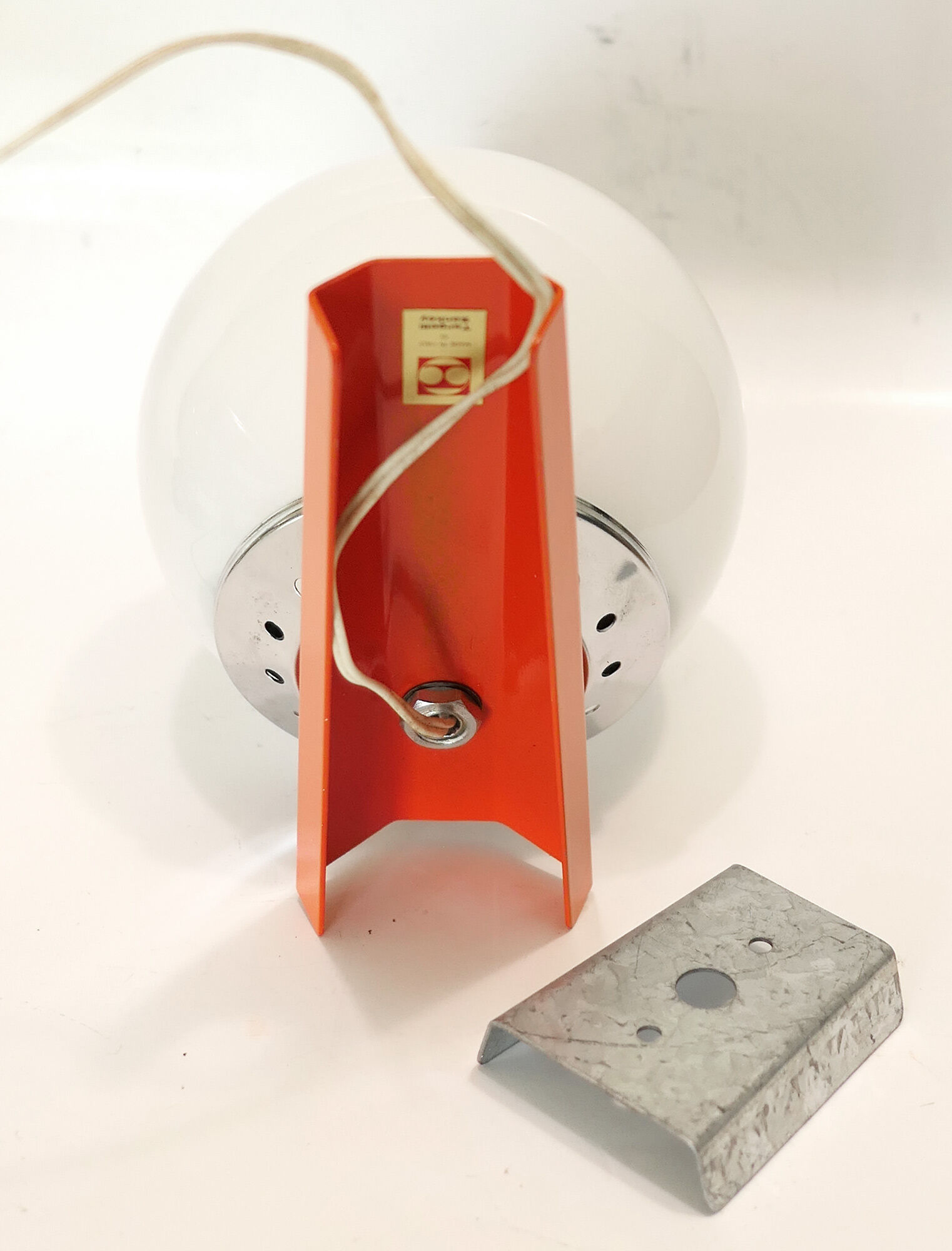 Targetti Sankey wall lamp Italy metal Orange and glass globe