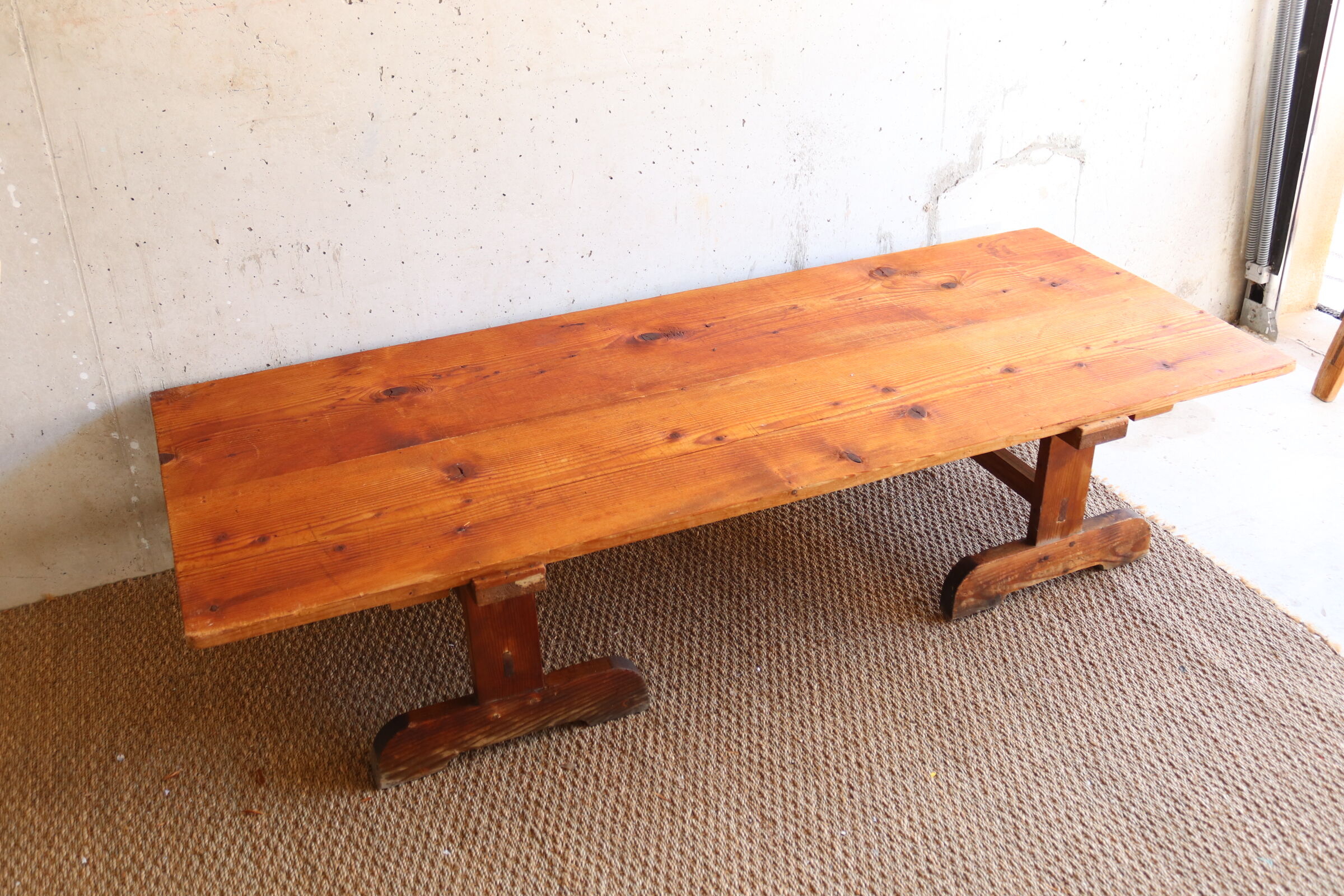 Coffee table on convent trestles