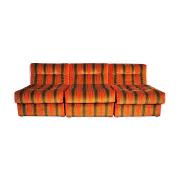 Striped armchairs, 1970s, set of 3