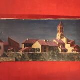 French vintage oil painting on canvas, signed A. Lahour, 1964