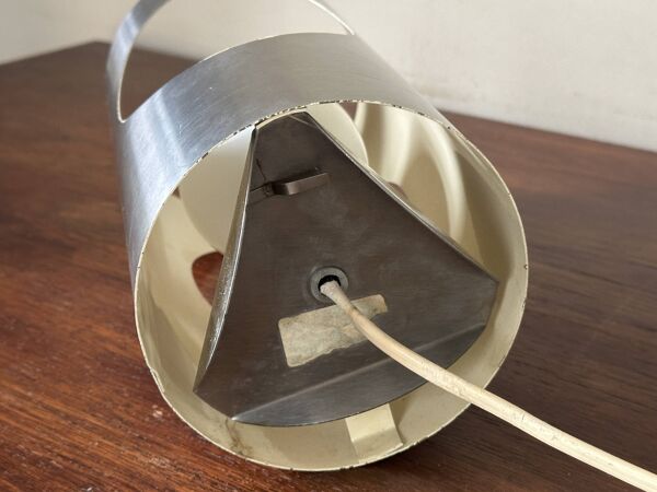 Lampe inox tube vintage design années 70