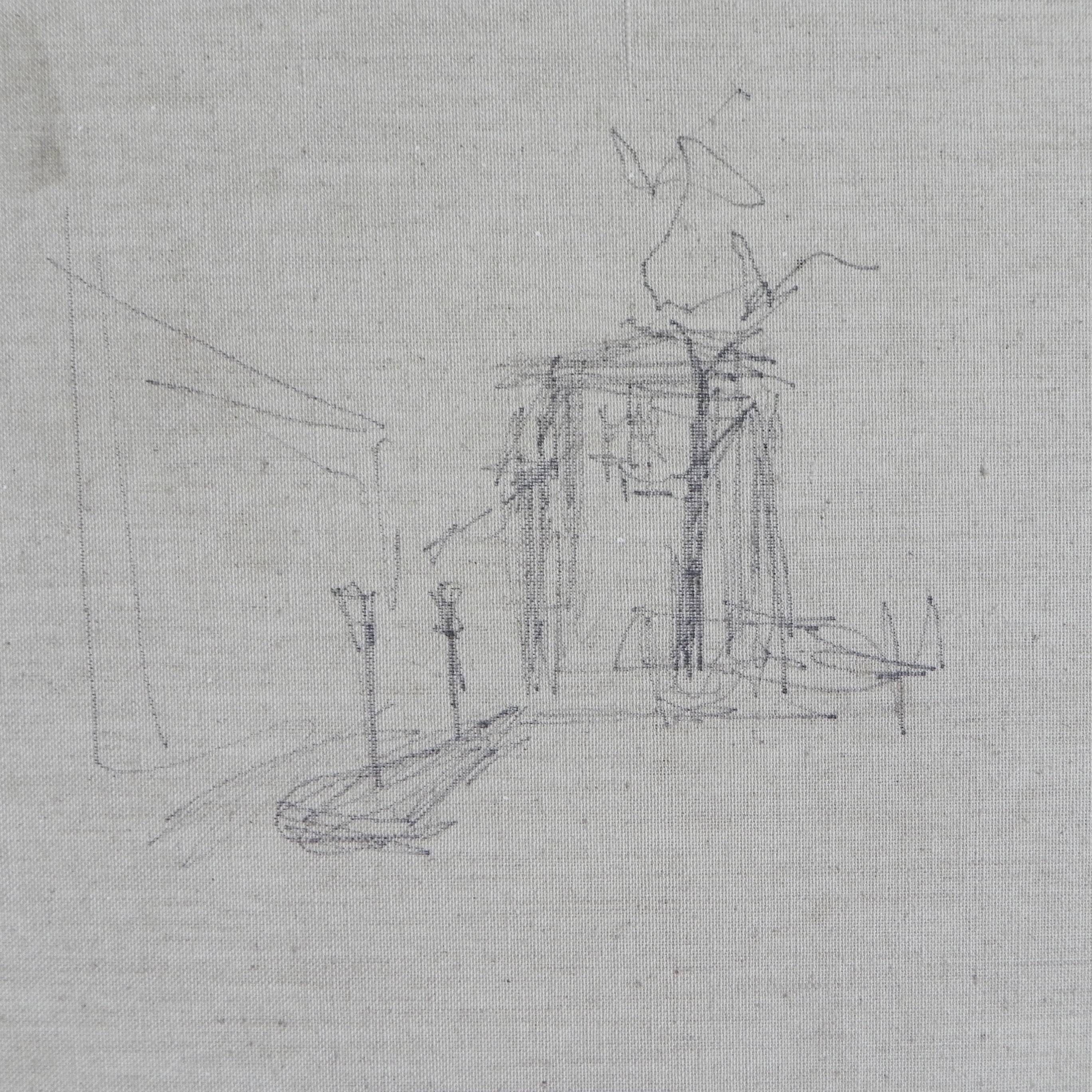 Painting of a cityscape with a harbour, Harry Dedic, 1960s