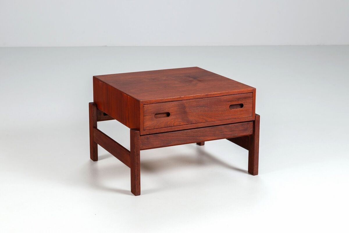 Illum Wikkelso side table in teak Hjorring Mobel Denmark 1960