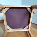Red skaï bridge armchair