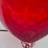 cut with standing lid Murano empoli italy red orange