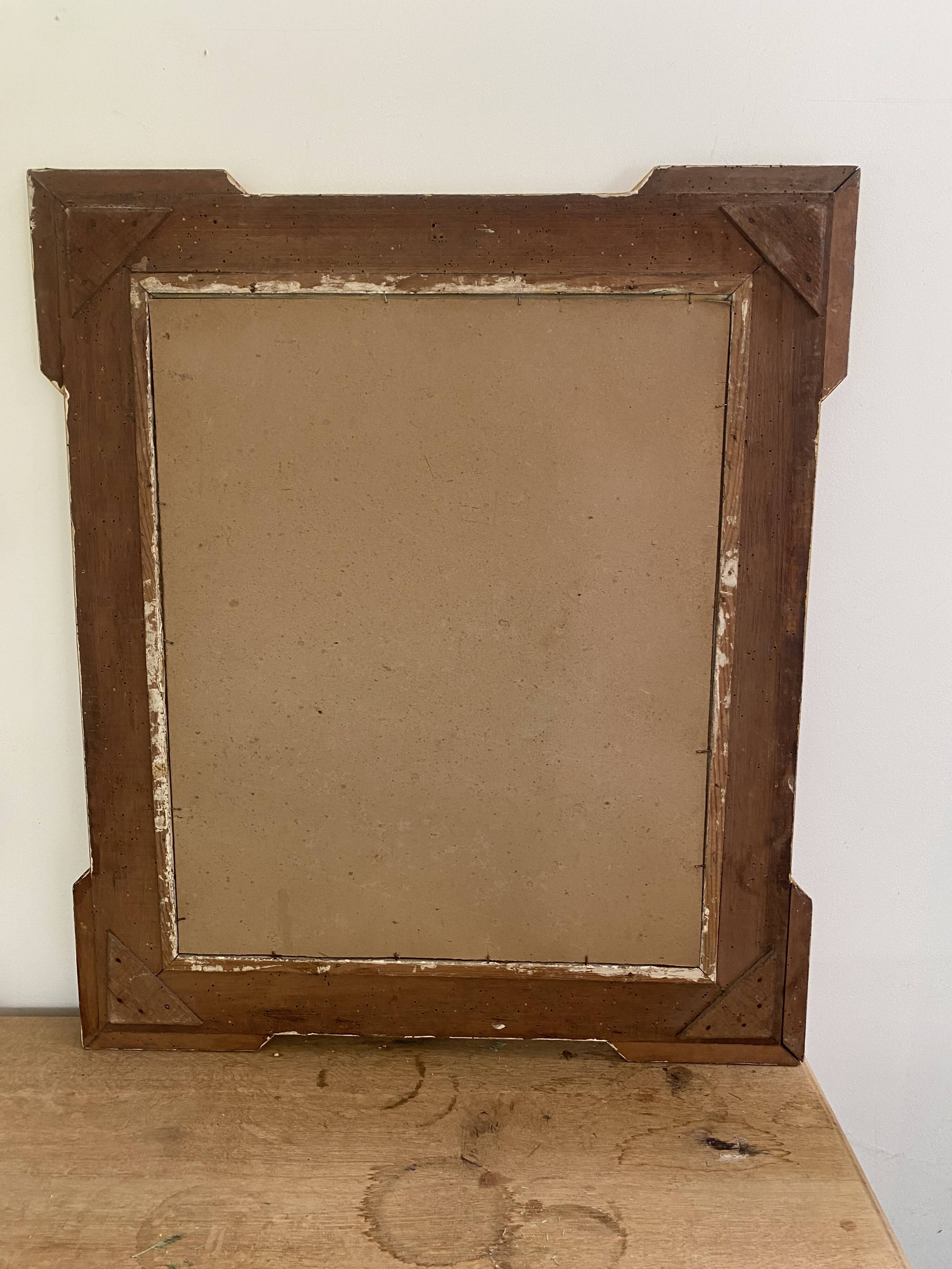 Superb antique bevelled mirror with "ears" – Louis-Philippe style – F