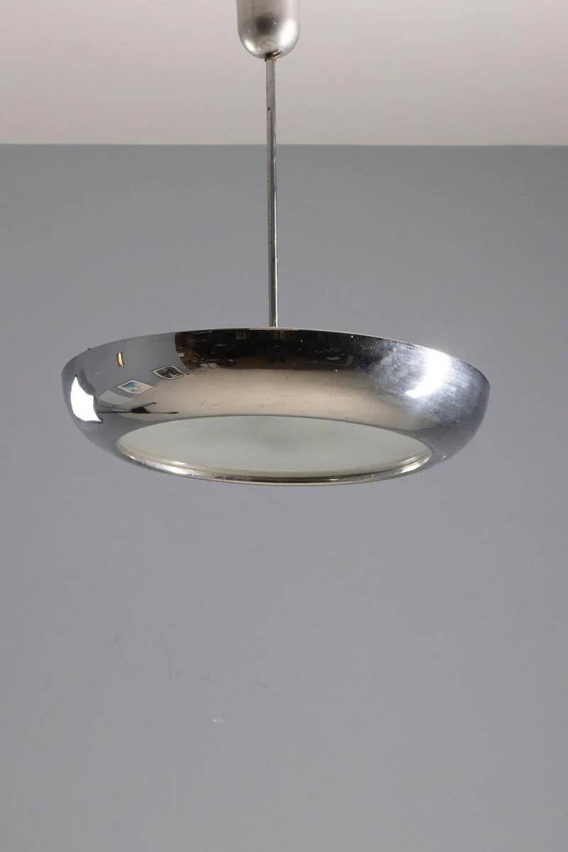 Chrome pendant light, Josef Hůrka, Czechoslovakia