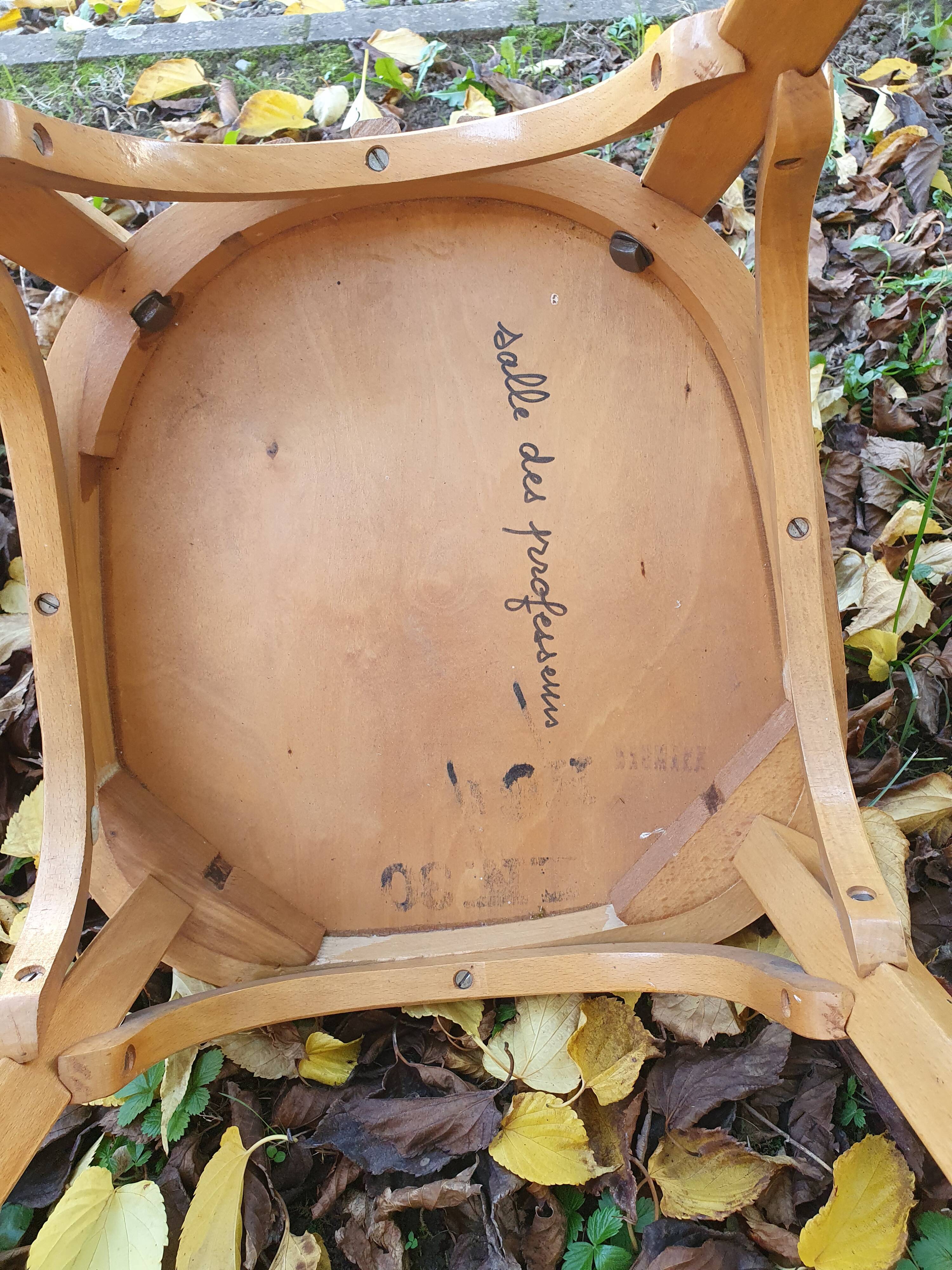 4 bistro chairs stamped Baumann