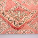 Pink Vintage Moroccan Rug 186 cm x 279 cm - Handmade Wool Rug - Berber Rug