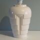 Vintage Ikea table lamp in white ceramic, Memphis style with black and white lampshade.