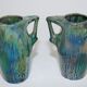 Ceramic alphonse cytere (1861-1941) pair of metallise sandstone vases