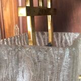 Suspension vintage chandelier brass and glass house Arlus