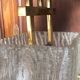 Suspension vintage chandelier brass and glass house Arlus