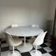 Knoll round table (marble) and 4 vintage chairs - 1970s