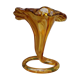 Vase cornet en verre ambré de Murano