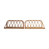 Pair of rattan wall shelves