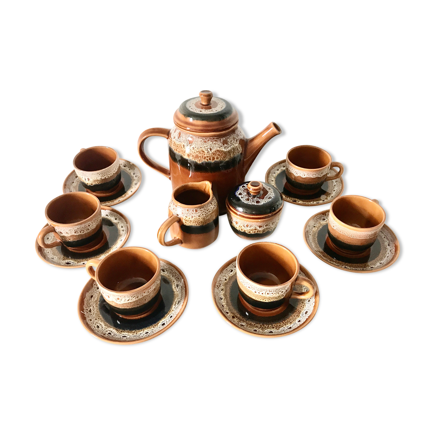 Sarreguemines earthenware coffee service