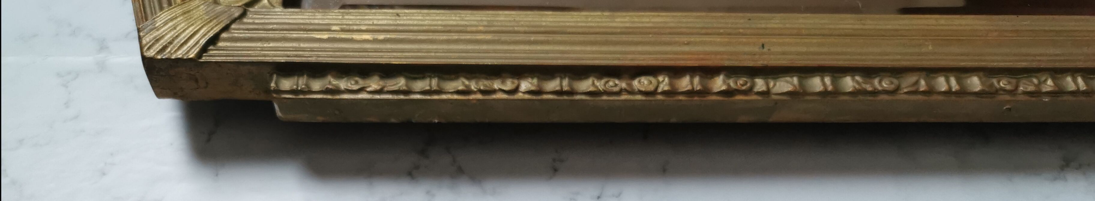 Large Art Deco mirror gilded wood  77x40cm