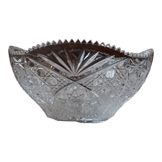 Cut crystal salad bowl