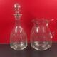 Carafe and water pot crystal cut 20th decanter, guest room decor