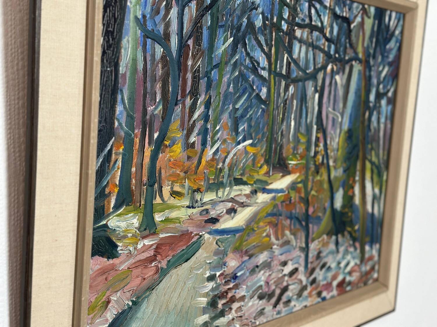 Swedish Oil on Canvas – “Forest” by Eyvind Olesen – Dated 1957