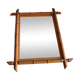 Antique cross mirror, turned wood, bamboo style